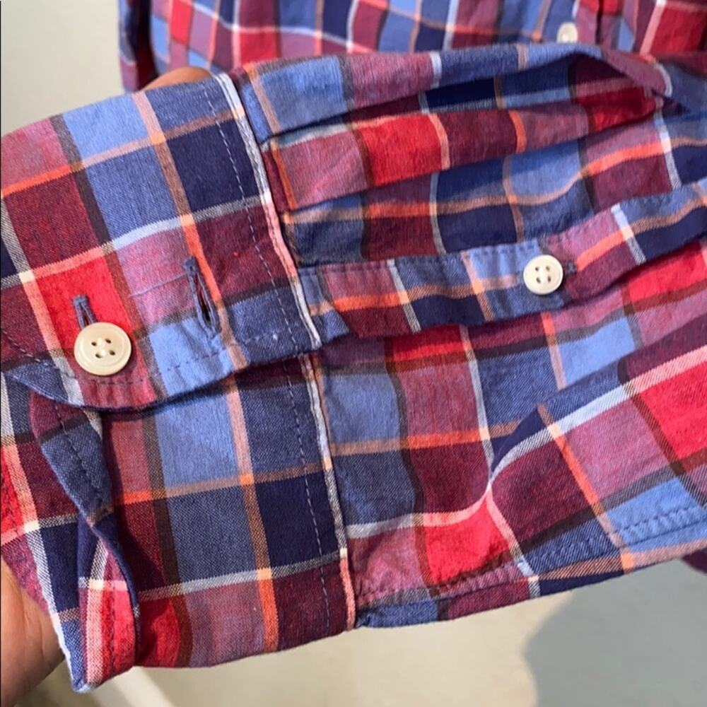 J Crew Factory Plaid Long Sleeve Boy Fit Shirt - Picture 11 of 13